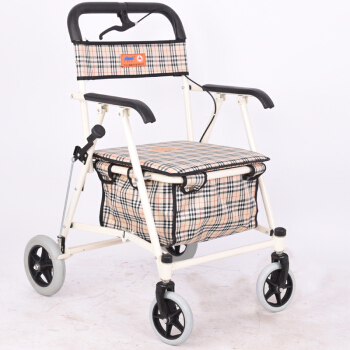 子聞 老年購物車買菜車爬樓手推車 白色不帶腳踏