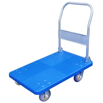飛月 dx-200 靜音板車拉貨仿不銹鋼平板車搬運塑料手推車 藍色 72*48cm承重300斤